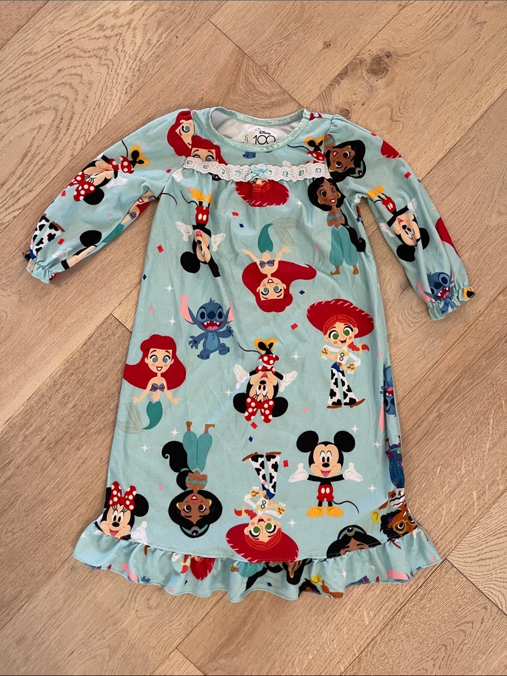 Disney 100 anniversary character print nightgown size 3T